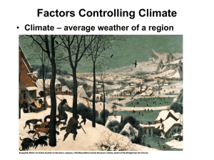 Factors that Control Climate