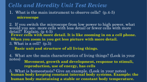Cells and Heredity Unit Test Review