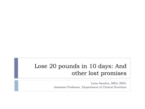 Lose 20 pounds in 10 days: And other lost promises