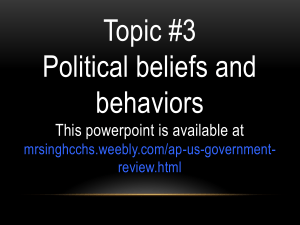 Topic #3 Political beliefs and behaviors - Mr. Singh
