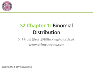 S2 - Chapter 1 - Binomial Distribution