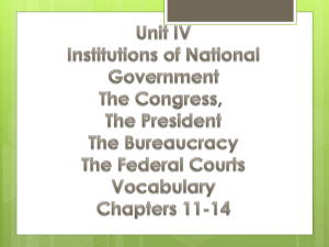 Unit IV Institutions of National Government The