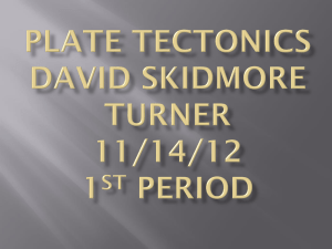 Plate Tectonics David Skidmore Turner 11/14/12 1st peroid