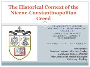The Historical Context of the Nicene