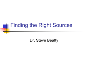 Finding the Right Sources