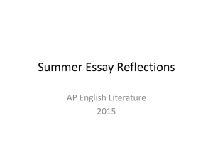 Essay #1 Reflections - Arrowhead High School