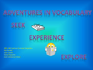 Adventures in Vocabulary - Literacy Action Network