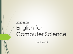 English for Compute Science
