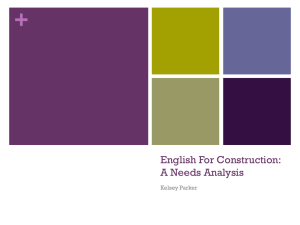 English For Construction: A Needs Analysis