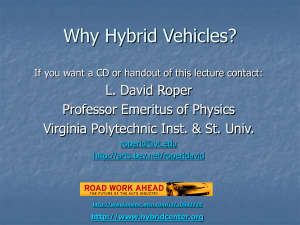 Why Hybrid Vehicles? - L. David Roper Genealogy