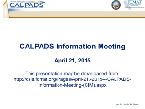 April 2015 CIM Presentation