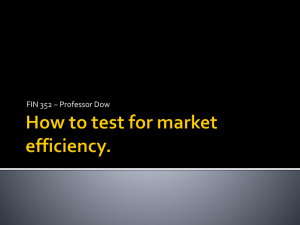 Market Efficiency Lecture II