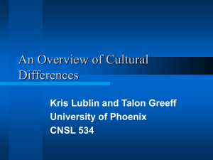 An Overview of Cultural Differences