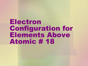 Electron Arraignment Past Atomic # 18