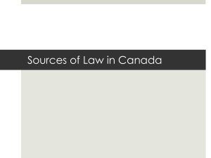 Sources and Categories of Law