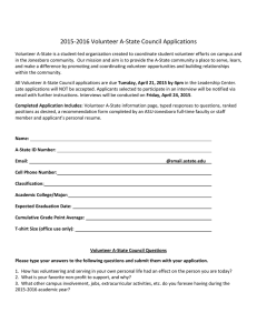 Volunteer A-State – Recommendation Form