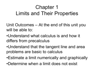Chapter 1 Limits and Their Properties