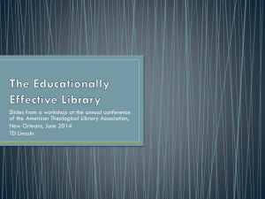 The Educationally Effective Library_post conference edition