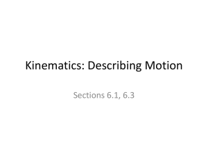 Kinematics: Describing Motion