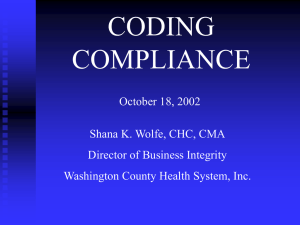Coding Compliance - Health Care Compliance Association