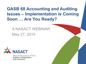 GASB 68 Accounting and Auditing Issues – Implementation