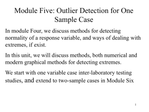 Module Five: Outlier Detection for One Sample Case, Box Plot and h