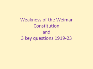 The Weimar Constitution and Three Key Questions 1919