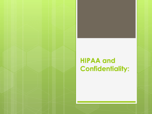 HIPAA and Confidentiality