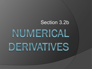 Numerical Derivatives