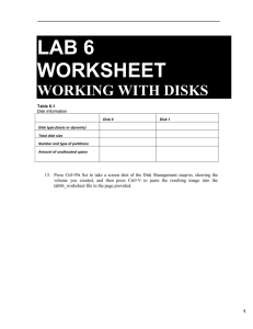 Lab 6 worksheet Working with Disks