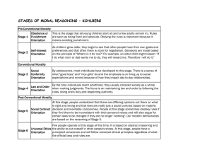 Kohlebergs Stages of moral reasoning - 9RE-EP