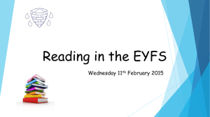 Reading in the EYFS - Winsford High Street Primary School