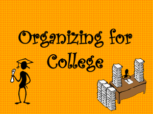 Organizing for College