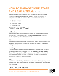 HOW TO MANAGE YOUR STAFF AND LEAD A TEAM by Yoni Colman