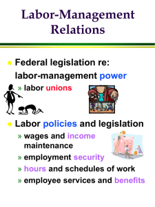 Labor relations and legislation