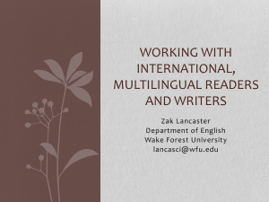 Working with International, Multilingual Readers and Writers