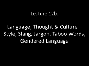 Lecture 12b - Language Thought and Culture