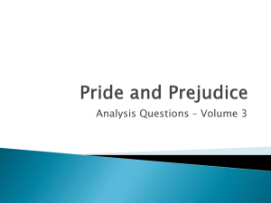 Pride and Prejudice questions volume 3