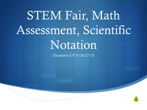 STEM Fair, Math Assessment, Scientific Notation