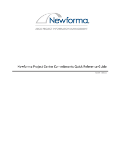 Newforma Project Center Commitments Quick Reference Guide
