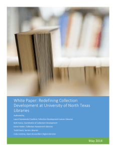 Proposal: Redefine Collection Development Philosophy