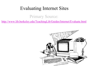 Evaluating Internet Sites
