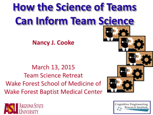 Why Team Science? - Wake Forest Baptist Medical Center