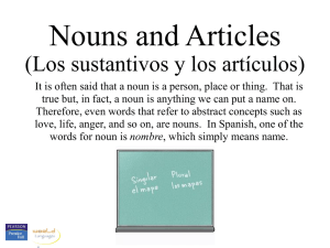 Nouns and articles - Gordon State College