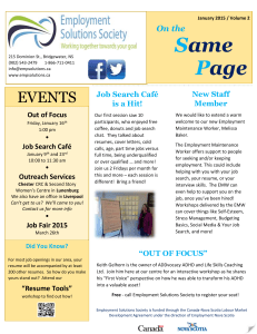 January 2015 / Volume 2 - Employment Solutions Society