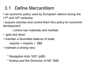 3.1 Define Mercantilism