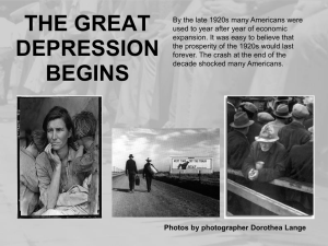 THE GREAT DEPRESSION BEGINS