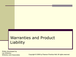 Chapter 018 - Warranties & Product Liability
