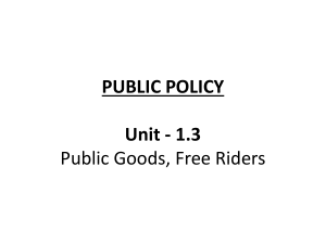 PUBLIC GOODS & PUBLICLY PROVIDED PRIVATE GOODS
