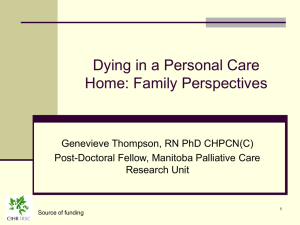 Dying in a Personal Care Home: Family Perspectives